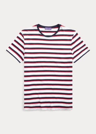 Ralph Lauren Striped Lisle T Shirt Herre Danmark (ZLFJP3079)